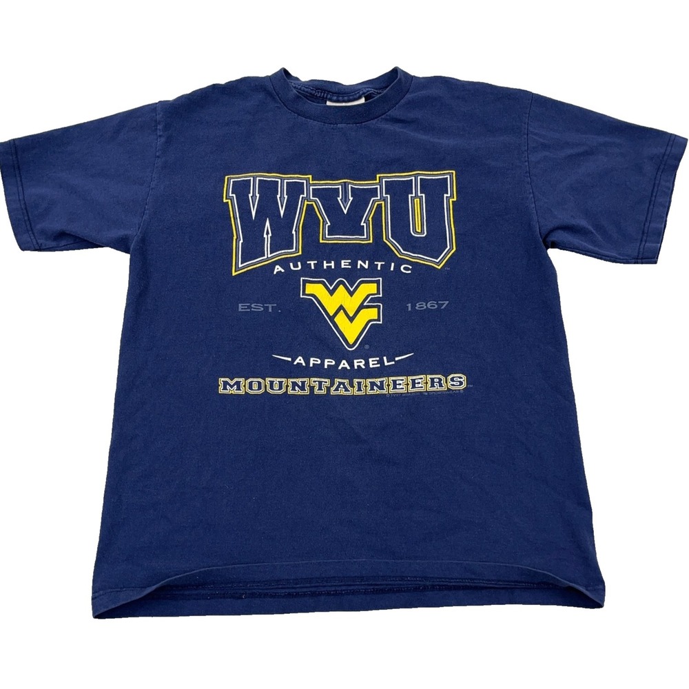 Vintage West Virginia Mountaineers Shirt Men Large 90s WVU Tee Adult Made In USA